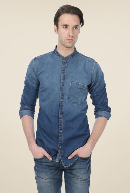 Basics Denim Blue Ombre Shirt Basics Denim Blue Ombre Shirt