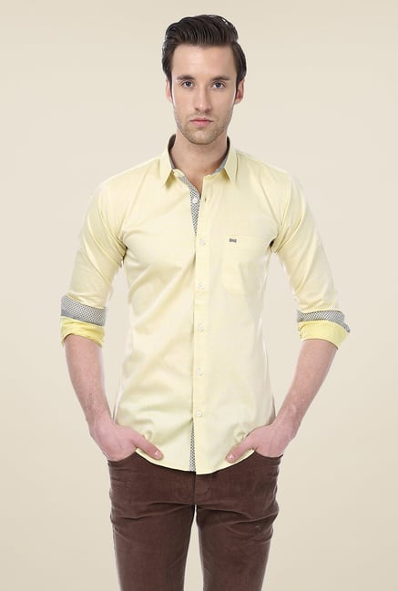 Basics Yellow Solid Shirt Basics Yellow Solid Shirt