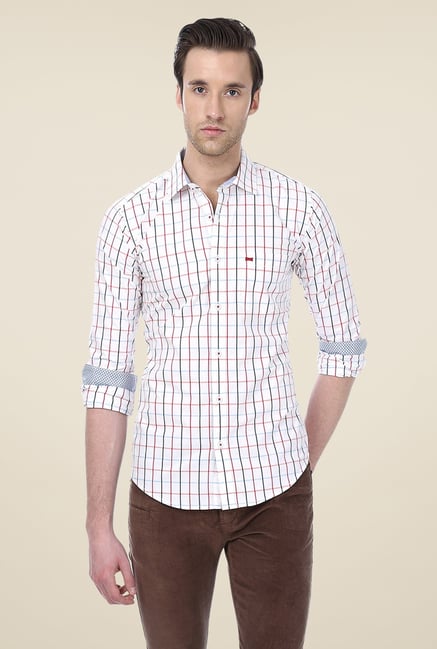 Basics Off White Checks Shirt Basics Off White Checks Shirt