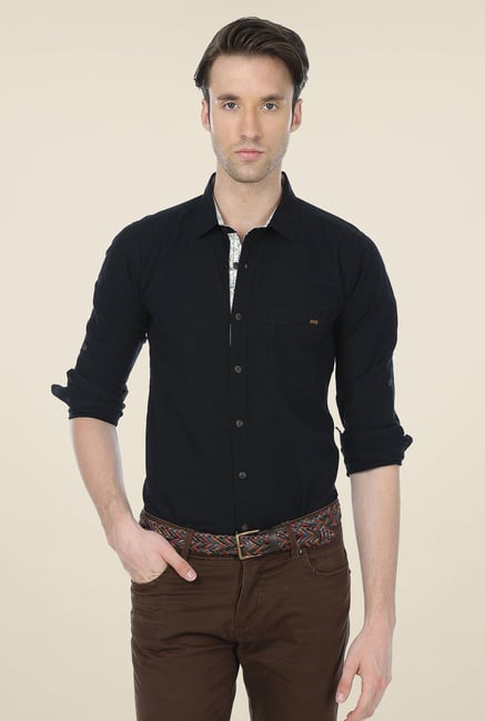 Basics Black Solid Shirt Basics Black Solid Shirt