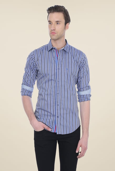 Basics Blue Striped Shirt Basics Blue Striped Shirt