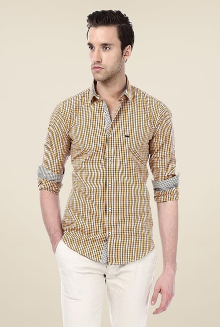Basics Mustard Checks Shirt Basics Mustard Checks Shirt