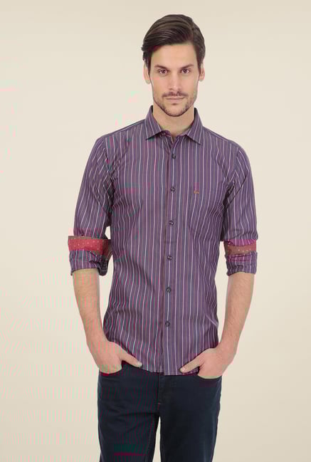 Basics Purple Striped Shirt Basics Purple Striped Shirt
