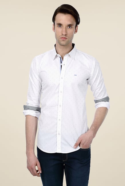 Basics White Printed Shirt Basics White Printed Shirt