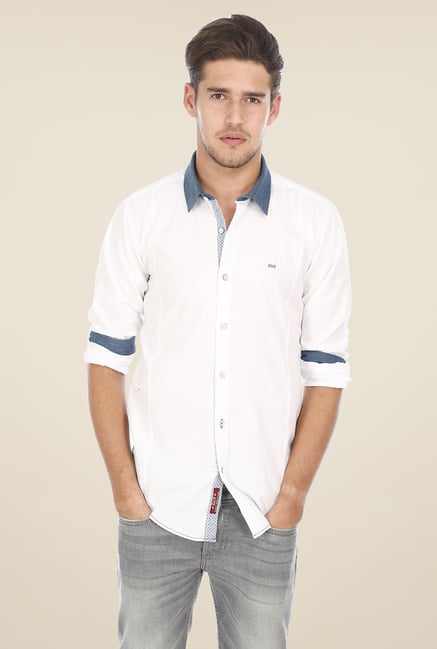 Basics White Solid Shirt Basics White Solid Shirt
