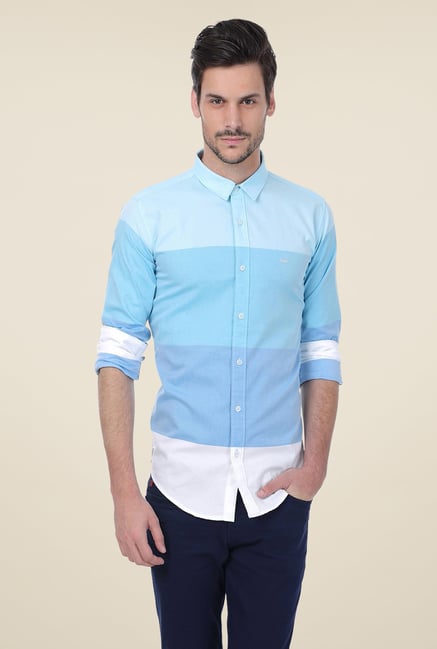 Basics Blue Striped Shirt Basics Blue Striped Shirt