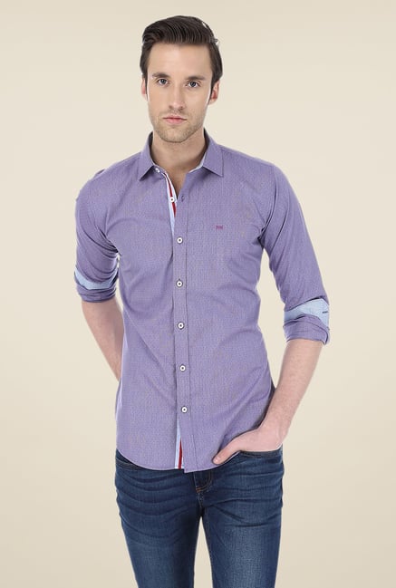 Basics Purple Striped Shirt Basics Purple Striped Shirt