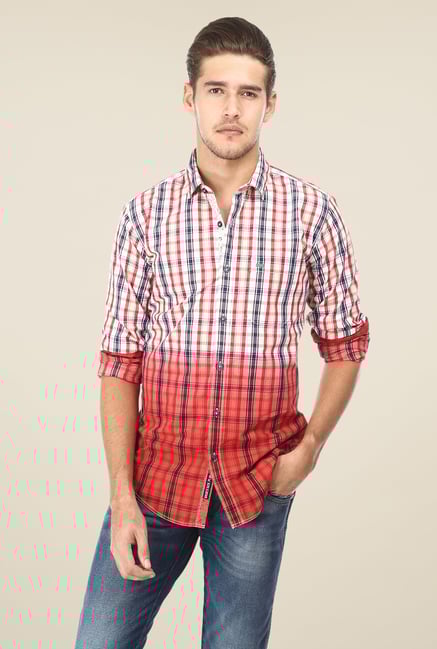 Basics Red & White Ombre Shirt Basics Red & White Ombre Shirt