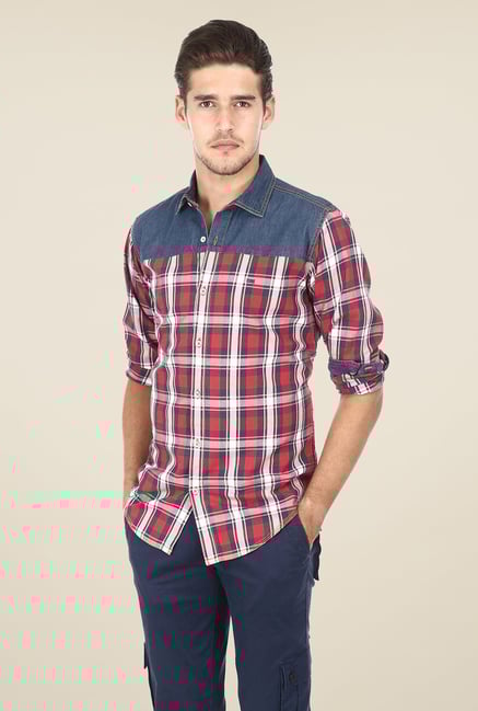 Basics Red & Blue Checks Shirt Basics Red & Blue Checks Shirt