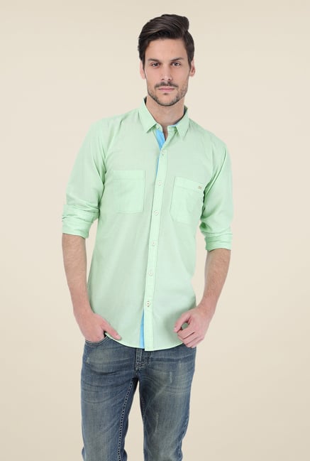 Basics Turquoise Solid Shirt Basics Turquoise Solid Shirt