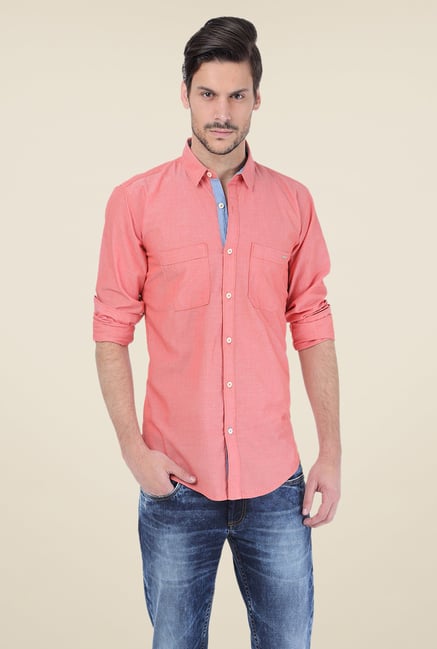 Basics Coral Solid Shirt Basics Coral Solid Shirt