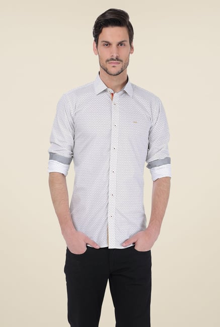 Basics White Printed Shirt Basics White Printed Shirt
