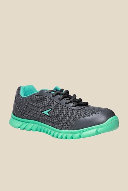 Power Fly Lace Dark Grey & Green Running Shoes Power Fly Lace Dark Grey & Green Running Shoes