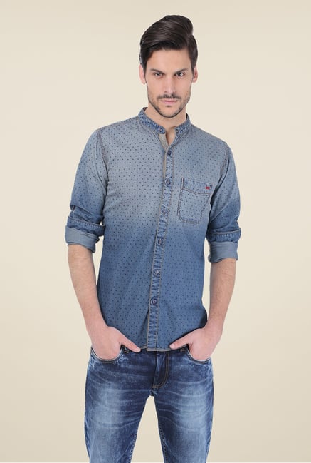 Basics Denim Blue Ombre Shirt Basics Denim Blue Ombre Shirt