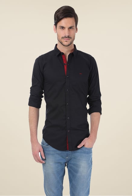 Basics Black Solid Shirt Basics Black Solid Shirt