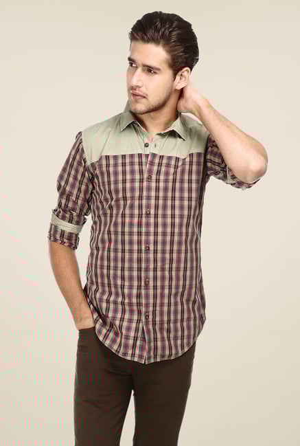 Basics Beige Checks Shirt Basics Beige Checks Shirt