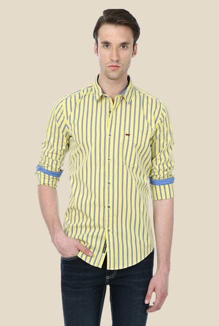 Basics Yellow Striped Shirt Basics Yellow Striped Shirt