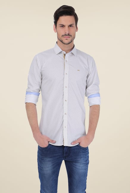 Basics White Printed Shirt Basics White Printed Shirt
