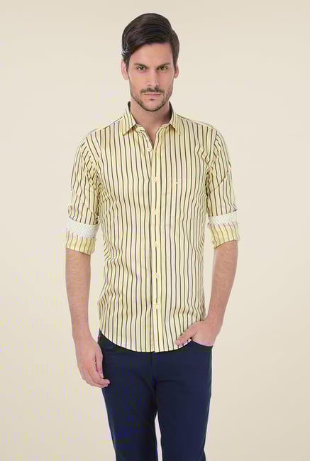 Basics Yellow Striped Shirt Basics Yellow Striped Shirt