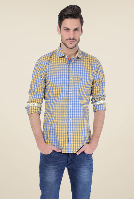 Basics Yellow Checks Shirt Basics Yellow Checks Shirt