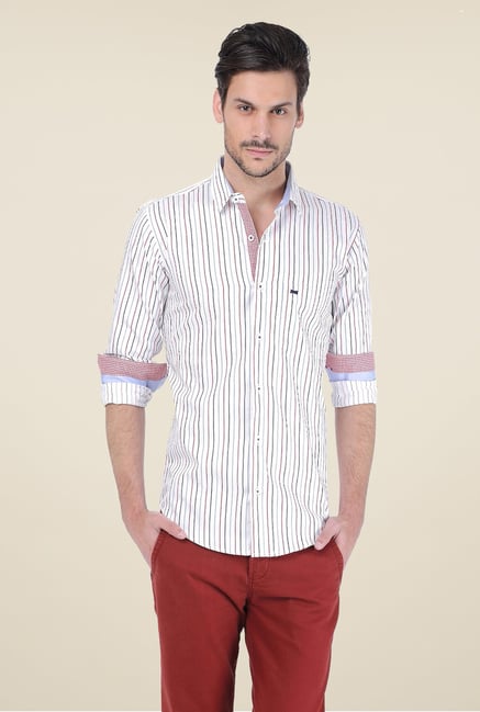 Basics Off White Striped Shirt Basics Off White Striped Shirt