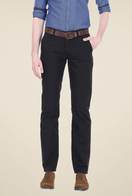 Basics Black Solid Trousers Basics Black Solid Trousers