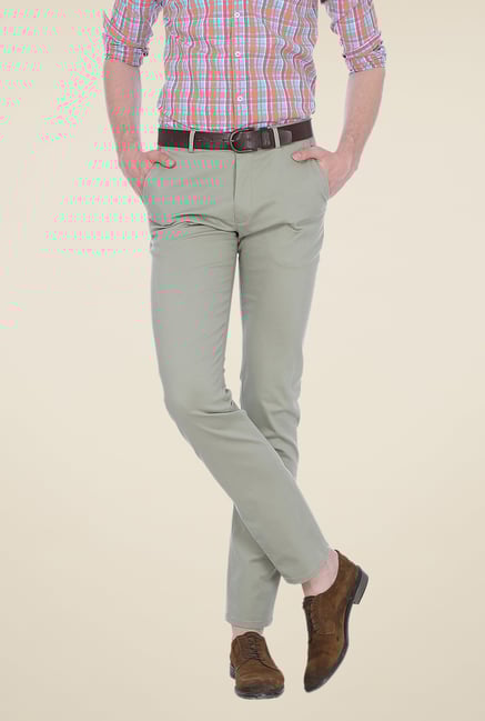 Basics Grey Solid Trousers Basics Grey Solid Trousers