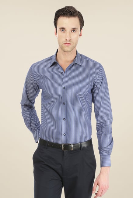 Basics Navy Pin Striped Shirt Basics Navy Pin Striped Shirt
