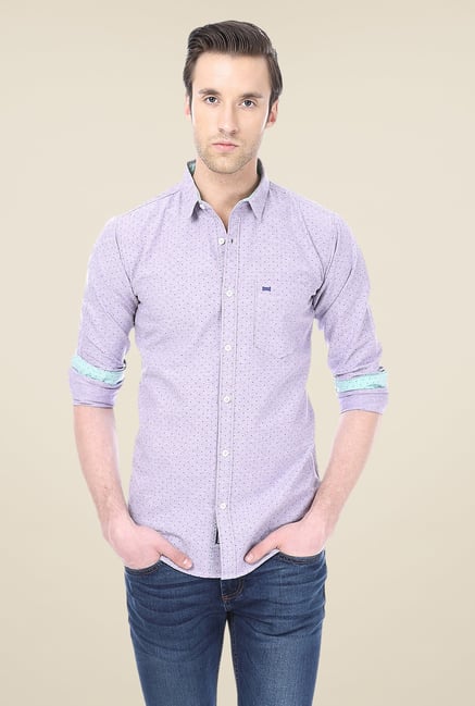 Basics Purple Printed Shirt Basics Purple Printed Shirt