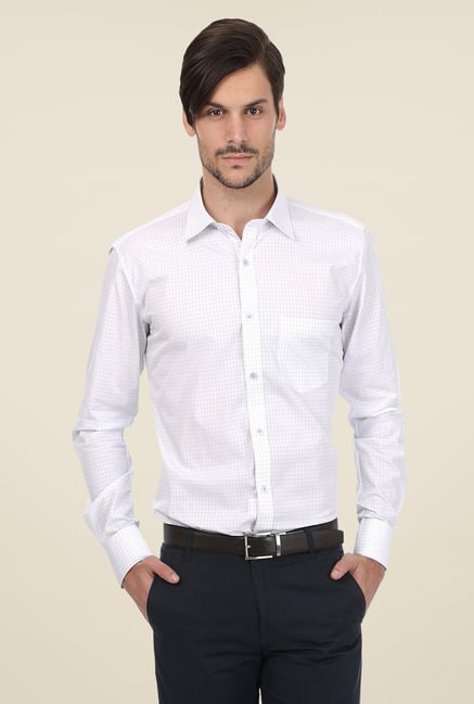 Basics White Checks Shirt Basics White Checks Shirt