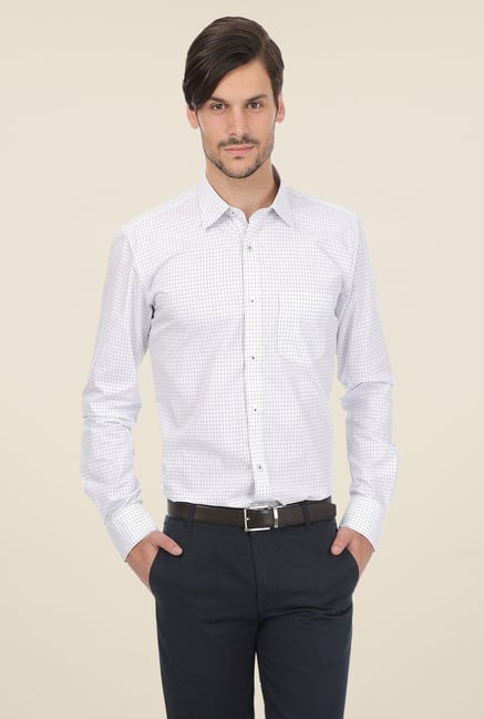 Basics White Checks Shirt Basics White Checks Shirt