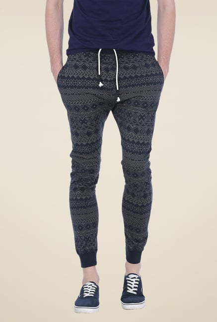 Basics Navy Printed Joggers Basics Navy Printed Joggers