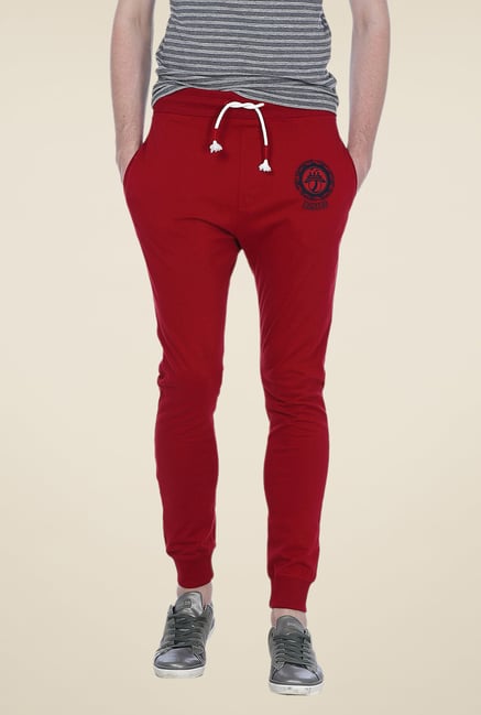 Basics Red Solid Joggers Basics Red Solid Joggers