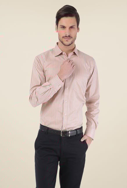 Basics Peach Striped Shirt Basics Peach Striped Shirt