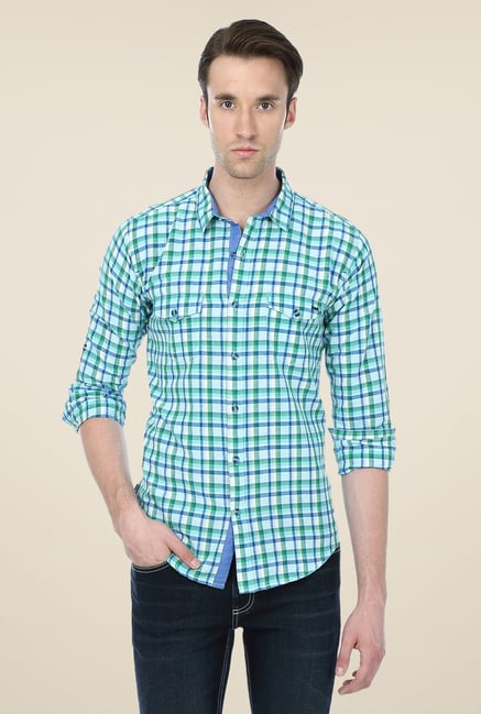 Basics Aqua Checks Shirt Basics Aqua Checks Shirt