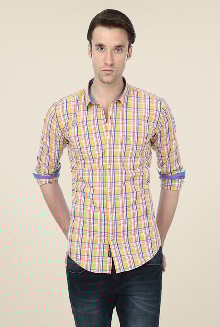 Basics Orange Checks Shirt Basics Orange Checks Shirt
