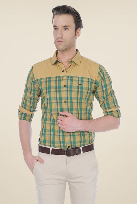 Basics Khaki Checks Shirt Basics Khaki Checks Shirt
