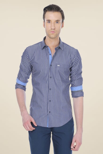 Basics Blue Striped Shirt Basics Blue Striped Shirt