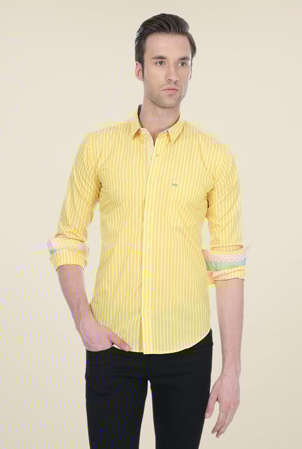 Basics Yellow Striped Shirt Basics Yellow Striped Shirt