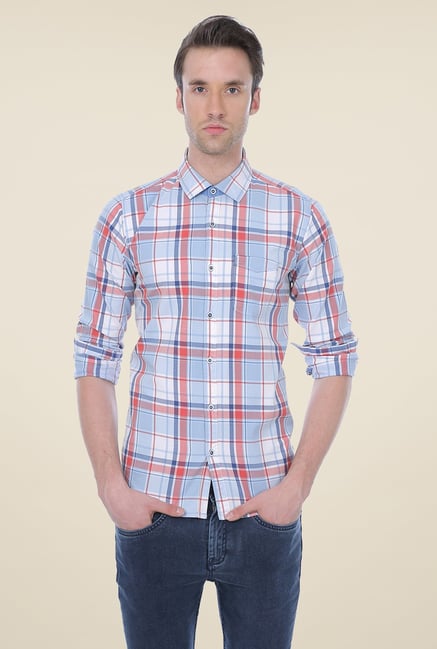 Basics Light Blue Checks Shirt Basics Light Blue Checks Shirt