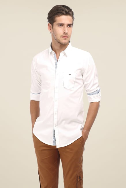 Basics White Solid Shirt Basics White Solid Shirt