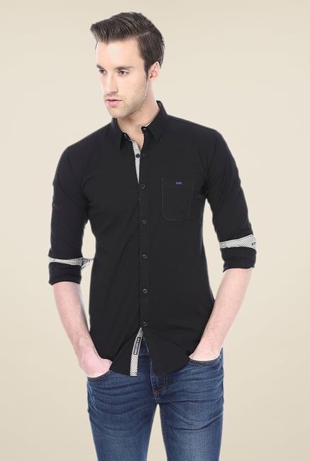 Basics Black Solid Shirt Basics Black Solid Shirt