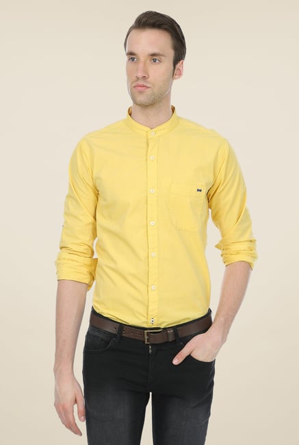 Basics Yellow Solid Shirt Basics Yellow Solid Shirt