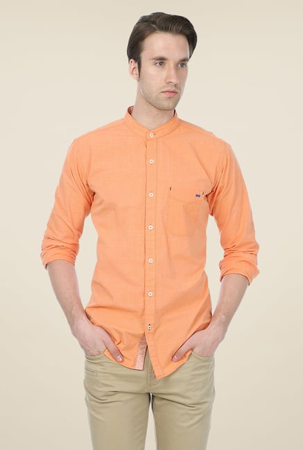 Basics Orange Solid Shirt Basics Orange Solid Shirt