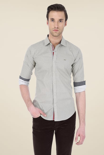Basics Beige Printed Shirt Basics Beige Printed Shirt