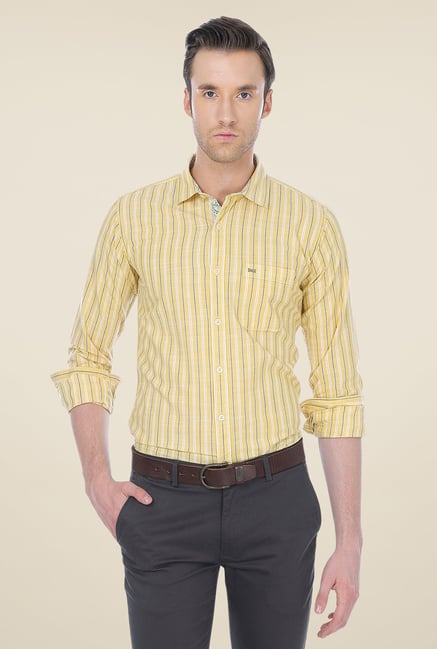 Basics Yellow Striped Shirt Basics Yellow Striped Shirt