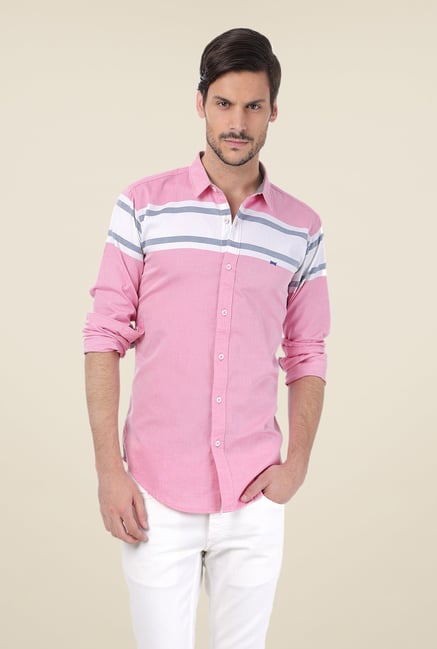 Basics Pink Striped Shirt Basics Pink Striped Shirt