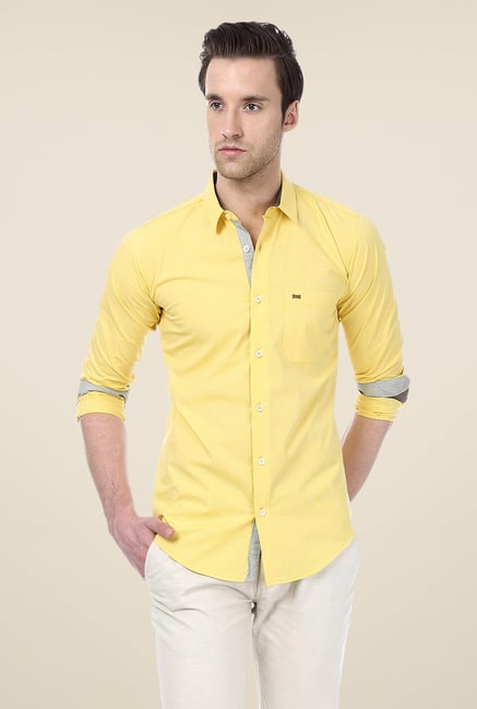 Basics Yellow Striped Shirt Basics Yellow Striped Shirt