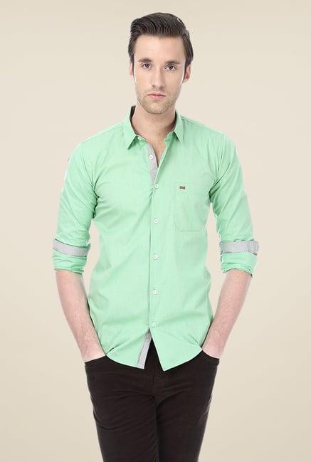 Basics Green Striped Shirt Basics Green Striped Shirt