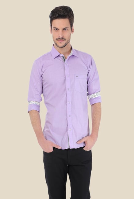 Basics Purple Solid Shirt Basics Purple Solid Shirt